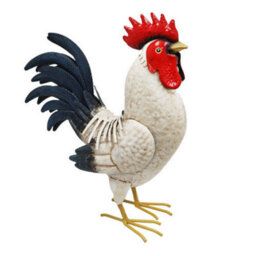 Betley Butterfly Metal Cockerel Hen Garden Sculpture Rustic Farmyard Chicken Garden Statue - 44Cm X 16Cm X 36Cm - Black - thumbnail 7
