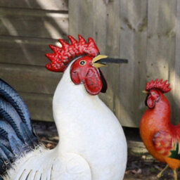 Betley Butterfly Metal Cockerel Hen Garden Sculpture Rustic Farmyard Chicken Garden Statue - 44Cm X 16Cm X 36Cm - Black - thumbnail 4