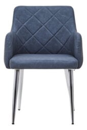 Orsina Dark Grey And Chrome Dining Chair, Armchair For Hallway, Decent Decorative Chair, Mid-Century Lounge Chair - thumbnail 1