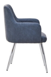 Orsina Dark Grey And Chrome Dining Chair, Armchair For Hallway, Decent Decorative Chair, Mid-Century Lounge Chair - thumbnail 3