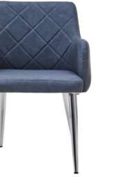 Orsina Dark Grey And Chrome Dining Chair, Armchair For Hallway, Decent Decorative Chair, Mid-Century Lounge Chair - thumbnail 5
