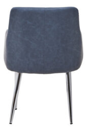 Orsina Dark Grey And Chrome Dining Chair, Armchair For Hallway, Decent Decorative Chair, Mid-Century Lounge Chair - thumbnail 4