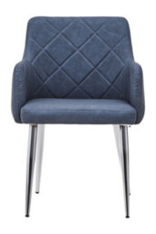 Orsina Dark Grey And Chrome Dining Chair, Armchair For Hallway, Decent Decorative Chair, Mid-Century Lounge Chair - thumbnail 6