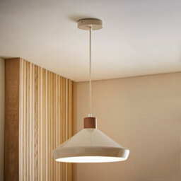 Valuelights Parker Cream And Walnut Pendant Ceiling Light - thumbnail 1
