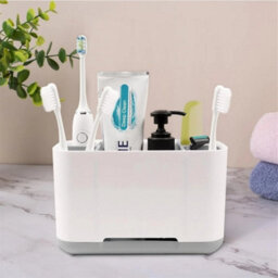 5 Compartments Plastic Makeup Desk Organiser Cosmetic Storage Box Uk
