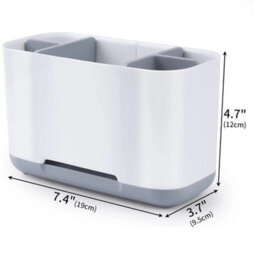 5 Compartments Plastic Makeup Desk Organiser Cosmetic Storage Box Uk - thumbnail 2