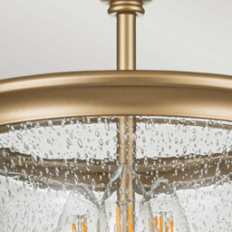 Luminosa Lighting Elstead Pickering Lane 3 Light Lanterns Pendant Ceiling Light, Painted Natural Brass - thumbnail 3