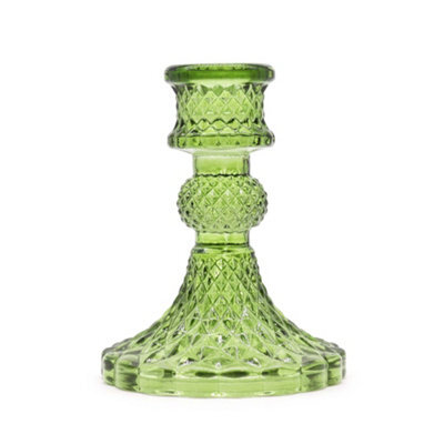 Serenityy Vintage Dinner Candle Holder Garden Jade - Glass, Gloss Brushed Finish, Lightweight 175G - image 1
