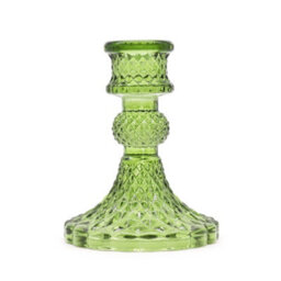 Serenityy Vintage Dinner Candle Holder Garden Jade - Glass, Gloss Brushed Finish, Lightweight 175G