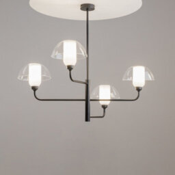 Luminosa Lighting Luminosa Memory Modern Multi Arm Pendant Ceiling Light Black 4Xe14 Glass Shade - thumbnail 2