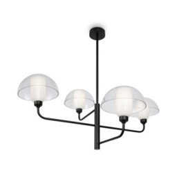 Luminosa Lighting Luminosa Memory Modern Multi Arm Pendant Ceiling Light Black 4Xe14 Glass Shade - thumbnail 1