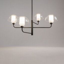 Luminosa Lighting Luminosa Memory Modern Multi Arm Pendant Ceiling Light Black 4Xe14 Glass Shade - thumbnail 4