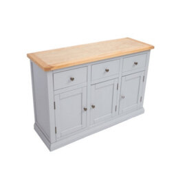 Cabinet Bits Loreo Light Grey 3 Drawer 3 Door Sideboard Brass Knob - thumbnail 3