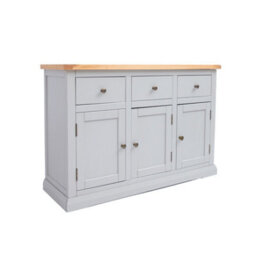 Cabinet Bits Loreo Light Grey 3 Drawer 3 Door Sideboard Brass Knob - thumbnail 2