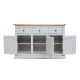 Cabinet Bits Loreo Light Grey 3 Drawer 3 Door Sideboard Brass Knob - thumbnail 5