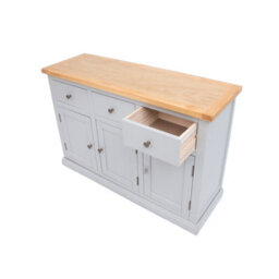 Cabinet Bits Loreo Light Grey 3 Drawer 3 Door Sideboard Brass Knob - thumbnail 4