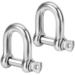 DIYUK M8 D Shackles With Screw Lock ( Pack Of: 10 ) Heavy Duty Steel Durable Hook Ring For Towing And Outdoor Activities - thumbnail 1