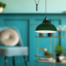 Industrial Metal Green Ceiling Light Shade With Reducer Ring  Retro Pendant Lampshade For Kitchen, Bedroom, Hallway Fitting - thumbnail 5