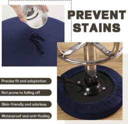 2-Piece Round Stool Cover, Bar Luxury Fabric Diameter, Swivel Chair Stretchable And Wrinkle-Free - thumbnail 3