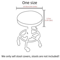 2-Piece Round Stool Cover, Bar Luxury Fabric Diameter, Swivel Chair Stretchable And Wrinkle-Free - thumbnail 5