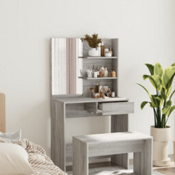 Vidaxl Dressing Table With Mirror Grey Sonoma 74.5X40X141 Cm