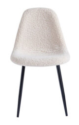 Nordlys Set Of 4 Metal And White Bouclé Dining Chairs Modern Design Style Dining Room - thumbnail 7