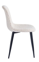 Nordlys Set Of 4 Metal And White Bouclé Dining Chairs Modern Design Style Dining Room - thumbnail 8
