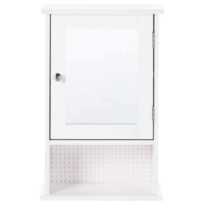 Wyld And Coco Novalux Three Shelf Mirror Cabinet White Mdf 34 X 53 Cm - Wall-Mount Bathroom Cabinet - image 1