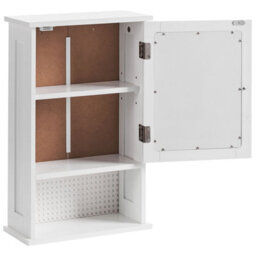 Wyld And Coco Novalux Three Shelf Mirror Cabinet White Mdf 34 X 53 Cm - Wall-Mount Bathroom Cabinet - thumbnail 5