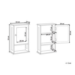 Wyld And Coco Novalux Three Shelf Mirror Cabinet White Mdf 34 X 53 Cm - Wall-Mount Bathroom Cabinet - thumbnail 4