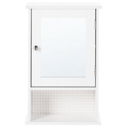 Wyld And Coco Novalux Three Shelf Mirror Cabinet White Mdf 34 X 53 Cm - Wall-Mount Bathroom Cabinet - thumbnail 1