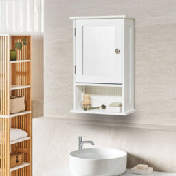 Wyld And Coco Novalux Three Shelf Mirror Cabinet White Mdf 34 X 53 Cm - Wall-Mount Bathroom Cabinet - thumbnail 2