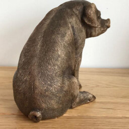 Animal Crackers Bronze Effect Sitting Pig Ornament, Leonardo Reflections Bronzed Collection, Gift Boxed - thumbnail 4