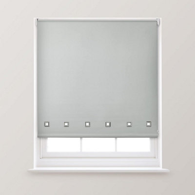 A.unique Home Premium Quality Trimmable Square Eyelet Window Roller Blind - 6Ft - Grey - 180Cm (W) X 170Cm (L) - image 1