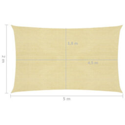 Berkfield Sunshade Sail 160 G/m2 Beige 2X5 M Hdpe - thumbnail 6