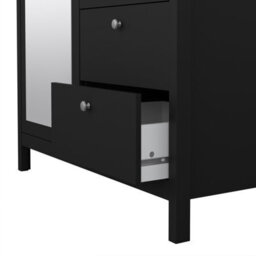 Furniture To Go Madrid Wardrobe With 1 Door + 1 Mirror Door + 2 Drawers Matt Black - thumbnail 8