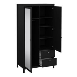 Furniture To Go Madrid Wardrobe With 1 Door + 1 Mirror Door + 2 Drawers Matt Black - thumbnail 5