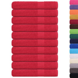 Berkfield Durable Sauna Towels 10 Pcs Red 80X200 Cm 360 Gsm 100% Cotton