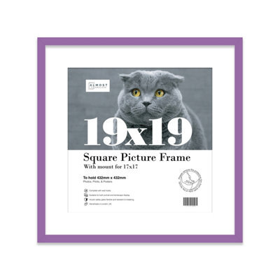 "19X19"" Purple Picture Frame - 19X19"" Square Frame With 17X17"" Mount For 19X19""/17X17"" Pictures Vintage Style Gallery Wall, 1 Pack" - image 1