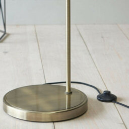 Standing Floor & Table Lamp Set Antique Brass Glass Shade Retro Industrial Light - thumbnail 3