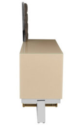 Orsina Media Unit With Tufted Fabric Wall,tv Stand With Storage Cupboards,corner Tv Stand,brown Gold Media Unit - thumbnail 4