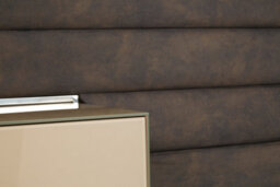 Orsina Media Unit With Tufted Fabric Wall,tv Stand With Storage Cupboards,corner Tv Stand,brown Gold Media Unit - thumbnail 5