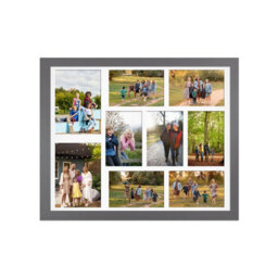 AK Frames 20X16 Dark Grey Sleek Multi Photo Frame With White Mount - Holds 9 Apertures (2X) 7X5, (7X) 6X4 Photos - thumbnail 1