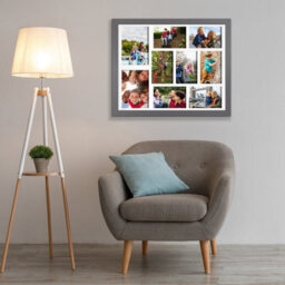 AK Frames 20X16 Dark Grey Sleek Multi Photo Frame With White Mount - Holds 9 Apertures (2X) 7X5, (7X) 6X4 Photos - thumbnail 3