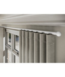 28mm Styleline  Gliding Curtain Pole Set With Ball End - White, 150Cm