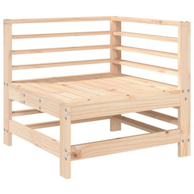 Berkfield Rustic Garden Corner Sofa Solid Wood Pine