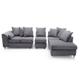 Abakus Direct Jumbo Large Grey Cord Right Facing Corner Sofa For Living Room With Thick Luxury Deep Filled Cushioning - thumbnail 7