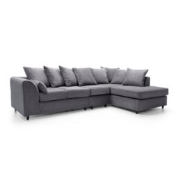 Abakus Direct Jumbo Large Grey Cord Right Facing Corner Sofa For Living Room With Thick Luxury Deep Filled Cushioning - thumbnail 4