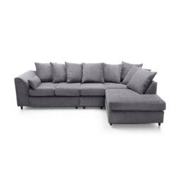 Abakus Direct Jumbo Large Grey Cord Right Facing Corner Sofa For Living Room With Thick Luxury Deep Filled Cushioning - thumbnail 6