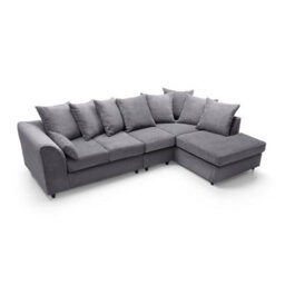 Abakus Direct Jumbo Large Grey Cord Right Facing Corner Sofa For Living Room With Thick Luxury Deep Filled Cushioning - thumbnail 5